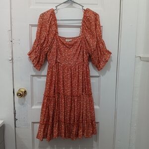 Floral Orange Dress